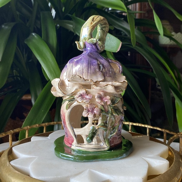Heather Goldminc Fairy House Tea Light Candle Holder - 2001 Blue Sky Clayworks - Picture 6 of 11